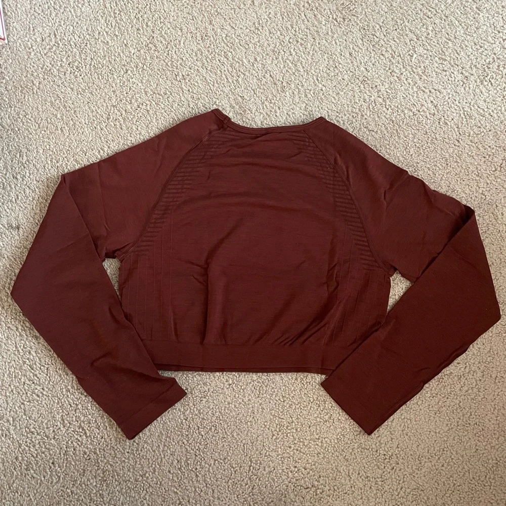 Alphalete Women's Amplify Long Sleeve Crop Top - Copper NWT - Picture 5 of 7
